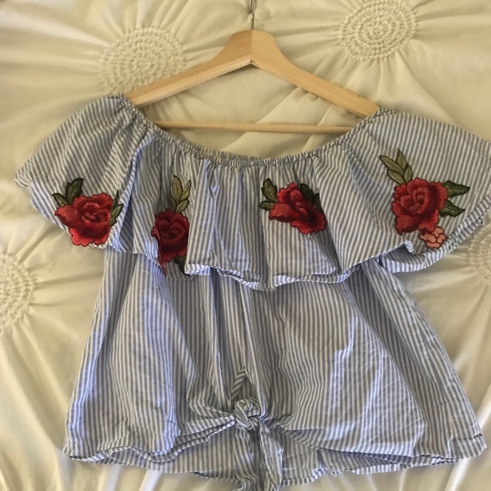 Striped Off the Shoulder Top